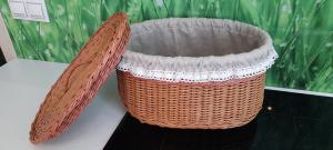 Плетеная хлебница "Лозовница" с крышкой ручной работы